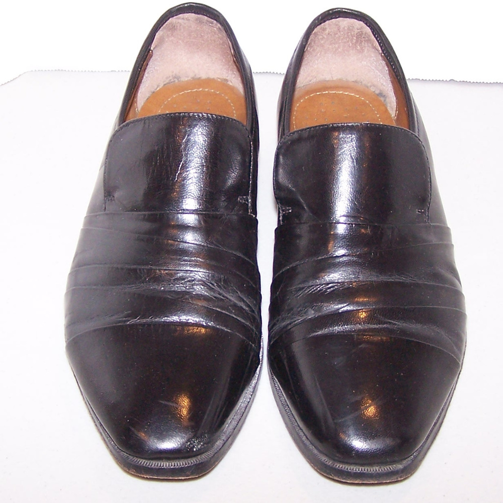 MEN"S STACY ADAMS SLIP ON BLACK DRESS SHOES S3380